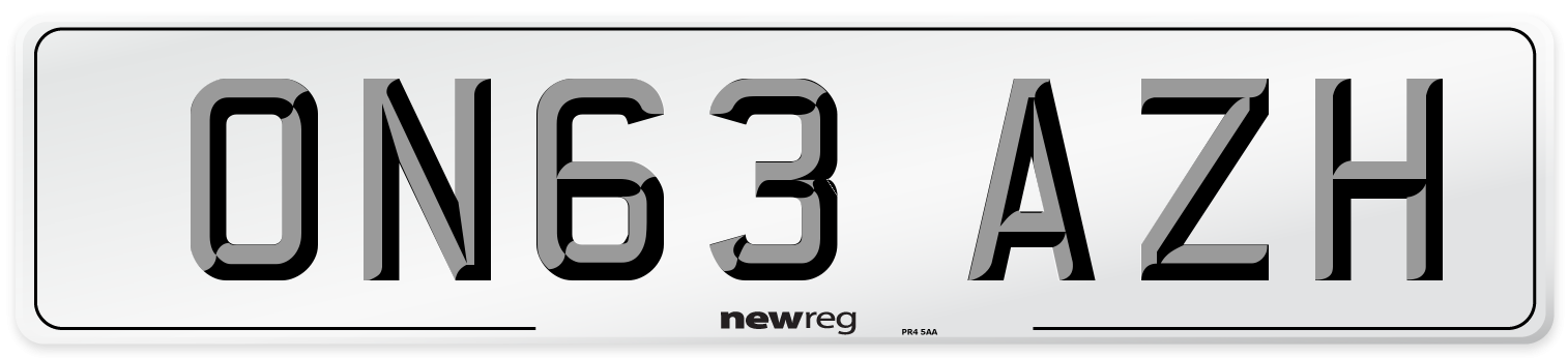 ON63 AZH Number Plate from New Reg